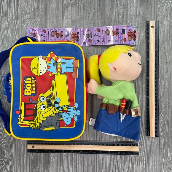 Vintage 2000 Bob the Builder Lunch Bag with Wendy Puppet & Sandylion Stickers - Picture 11 of 12
